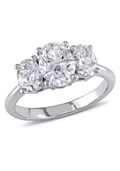 Flash Sale 🌟 1.5 ct. t.w. Diamond Oval 3-Stone Engagement Ring in 18k White Gold by Belk & Co. 🥰
