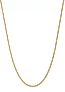 Discount 🎉 Mens 14K Yellow Gold 2.60mm Semi Solid 3-Wire Wheat Chain Necklace by Belk & Co. ⭐