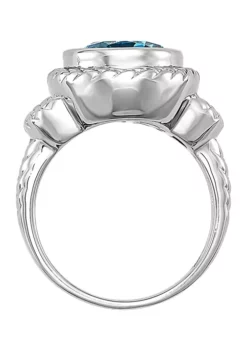 Hot Sale 🥰 Blue Topaz Ring in Sterling Silver by Belk & Co. ⌛ -DealsBelk & Co. Store Belk 11856