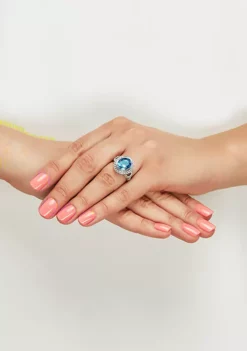 Hot Sale 🥰 Blue Topaz Ring in Sterling Silver by Belk & Co. ⌛ -DealsBelk & Co. Store Belk 11857
