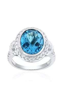 Hot Sale 🥰 Blue Topaz Ring in Sterling Silver by Belk & Co. ⌛ -DealsBelk & Co. Store Belk 11858