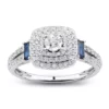 Buy ⭐ 1/2 ct. t.w. Diamond and Lab Created Sapphire Square Cut Ring in 10k White Gold by Belk & Co. 👏