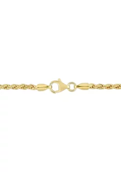 Best Sale ✔️ 18k Yellow Gold Plated Sterling Silver 2.2mm Rope Chain Anklet, 9" by Belk & Co. 😉 -DealsBelk & Co. Store Belk 11881