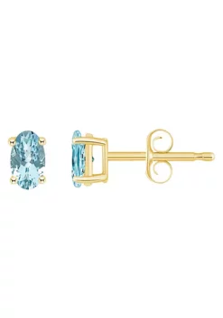 Wholesale 🎉 14K Gold 5x3 Oval Aquamarine Earrings by Belk & Co. 🎁 -DealsBelk & Co. Store Belk 11899