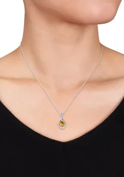 Budget 👍 Sterling Silver Citrine and Diamond Pendant by Belk & Co. 👏 -DealsBelk & Co. Store Belk 11901