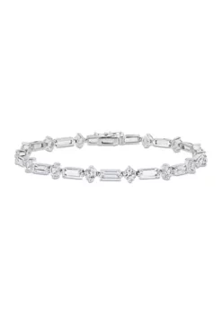 Cheap ✔️ Lab Created 13.8 ct. t.w. Created White Sapphire Bracelet in Sterling Silver by Belk & Co. 🧨