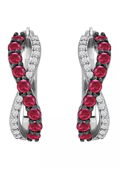 Buy ⌛ Lab Created 1.7 ct. t.w. Created Pink and White Sapphire Infinity Hoop Earrings, Sterling Silver by Belk & Co. 👏 4 Buy ⌛ Lab Created 1.7 ct. t.w. Created Pink and White Sapphire Infinity Hoop Earrings, Sterling Silver by Belk & Co. 👏 - Image 4