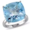 Brand new ⌛ 18.45 ct. t.g.w. Sky Blue Topaz Cocktail Ring in 14K White Gold by Belk & Co. 😍