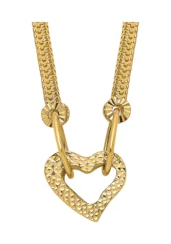 Promo ✔️ Fancy Franco Diamond-Cut Puff Heart Necklace in 14K Yellow Gold by Belk & Co. ✨ -DealsBelk & Co. Store Belk 11986