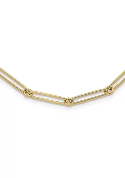 New 🛒 14K Yellow Gold Polished Hollow Paperclip Link Necklace by Belk & Co. 👍 -DealsBelk & Co. Store Belk 11991