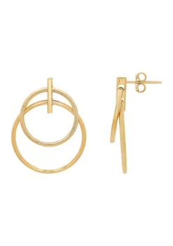 Brand new 🔔 Graduated Dual Circle Drop Earrings in 14K Yellow Gold by Belk & Co. ✔️