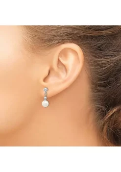 Flash Sale 🔥 14K White Gold 7-8mm White Semi-round Freshwater Cultured Pearl Dangle Post Earrings by Belk & Co. 😀 -DealsBelk & Co. Store Belk 12005