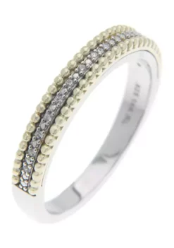 Top 10 ๐ 1/10 ct. t.w. Diamond Ring in Sterling Silver and 14K Yellow Gold by Belk & Co. ๐งจ