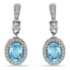 Best deal 🔔 2.32 ct. Blue Topaz and Created White Sapphire Drop Earrings, Sterling Silver by Belk & Co. 😉
