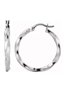 Best Pirce ๐งจ Sterling Silver Stampato Hoop Earring by Belk & Co. ๐