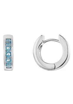 Cheap 🧨 Sterling Silver Blue Topaz Huggie Hoop Earrings by Belk & Co. 🛒 -DealsBelk & Co. Store Belk 12048