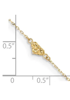 Cheapest 👏 14K Yellow Gold Polished Diamond Cut Triple Puffed Hearts 9 Inch Plus 1 Inch Extension Anklet by Belk & Co. ⌛ -DealsBelk & Co. Store Belk 1205