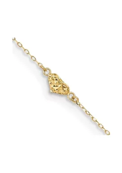 Cheapest 👏 14K Yellow Gold Polished Diamond Cut Triple Puffed Hearts 9 Inch Plus 1 Inch Extension Anklet by Belk & Co. ⌛ -DealsBelk & Co. Store Belk 1206