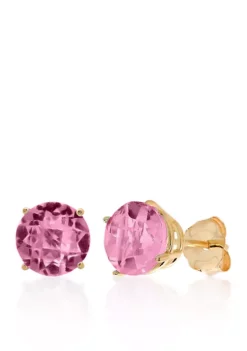 Best Sale ⌛ 10k Yellow Gold Pink Amethyst Stud Earrings by Belk & Co. 👏 -DealsBelk & Co. Store Belk 12065