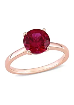Deals 👏 2.37 ct. t.w. Created Ruby Solitaire Ring in 10k Rose Gold by Belk & Co. ✔️