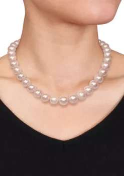Promo 🧨 18" 11-11.5MM Pink Freshwater Cultured Pearl Necklace with 14 KW 0.06CT TW Diamond 12 MM Ball Clasp (AB Quality) by Belk & Co. 👏 -DealsBelk & Co. Store Belk 12108