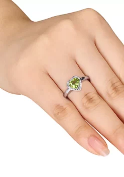 Promo 💯 Sterling Silver Peridot Heart Ring by Belk & Co. 😀 -DealsBelk & Co. Store Belk 12111