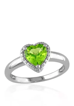 Promo 💯 Sterling Silver Peridot Heart Ring by Belk & Co. 😀 -DealsBelk & Co. Store Belk 12112