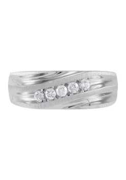 Discount 🔥 Men's 1/4 ct. t.w. Diamond Ring in 10K White Gold by Belk & Co. ⭐