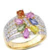 Cheap 😀 2.88 ct. t.w. Multi-Color Sapphire Floral Ring in 14k Yellow Gold by Belk & Co. 🎉