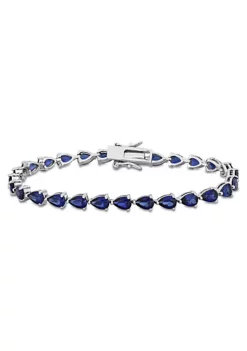 Outlet 🔔 13.5 ct. t.g.w. Created Blue Sapphire Bracelet in Sterling Silver by Belk & Co. ✔️