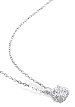 Buy ⌛ Lab Created 1.61 ct. t.g.w. Created White Sapphire Solitaire Pendant with Chain in Sterling Silver by Belk & Co. 😉 -DealsBelk & Co. Store Belk 12170
