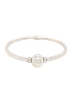 Best Pirce 😀 Round Hinge with Beads Bangle in Sterling Silver by Belk & Co. 🌟