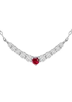 New ๐ Lab Created 1 ct. t.w. Created Pink and White Sapphire Necklace, Sterling Silver by Belk & Co. ๐งจ