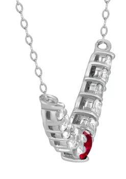 New 🌟 Lab Created 1 ct. t.w. Created Pink and White Sapphire Necklace, Sterling Silver by Belk & Co. 🧨 -DealsBelk & Co. Store Belk 12210