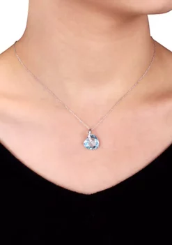 Best deal 🎉 10k White Gold Blue Topaz Heart Pendant by Belk & Co. 🧨 -DealsBelk & Co. Store Belk 12227