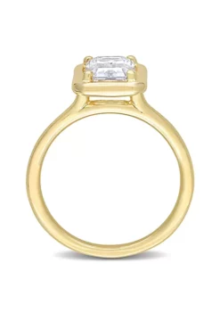 Best deal 🎁 Lab Created Octagon Created Moissanite Engagement Ring in 10k Yellow Gold by Belk & Co. 💯 -DealsBelk & Co. Store Belk 12234