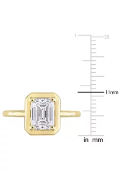 Best deal 🎁 Lab Created Octagon Created Moissanite Engagement Ring in 10k Yellow Gold by Belk & Co. 💯 -DealsBelk & Co. Store Belk 12235