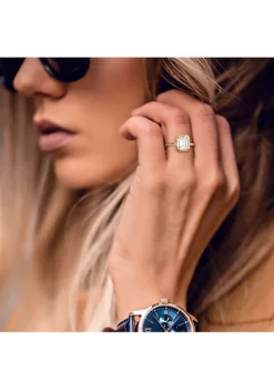 Best deal 🎁 Lab Created Octagon Created Moissanite Engagement Ring in 10k Yellow Gold by Belk & Co. 💯 -DealsBelk & Co. Store Belk 12236