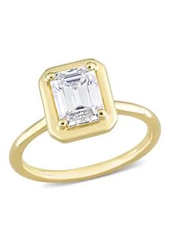 Best deal 🎁 Lab Created Octagon Created Moissanite Engagement Ring in 10k Yellow Gold by Belk & Co. 💯 -DealsBelk & Co. Store Belk 12237