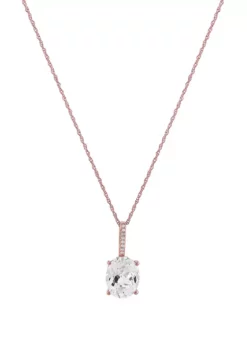 Deals 🔥 Lab Created 3.53 ct. t.w. Created White Sapphire Pendant Necklace in 10k Rose Gold by Belk & Co. 😉 -DealsBelk & Co. Store Belk 12263