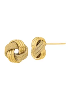 Best reviews of ✔️ 14K Yellow Gold Polished Textured Triple Love Knot Post Earrings by Belk & Co. 🌟 -DealsBelk & Co. Store Belk 12267