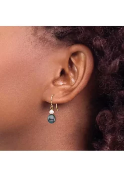 New 😀 14K Yellow Gold 4-7mm White/Black Round/Rice Freshwater Cultured Pearl Dangle Earrings by Belk & Co. 🎉 -DealsBelk & Co. Store Belk 12286