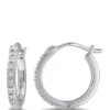 Budget 🎁 1/10 ct. t.w. Diamond Hoop Earrings in 10k White Gold by Belk & Co. ⭐