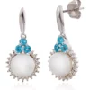 Brand new 👏 Freshwater Pearl and Blue Topaz Drop Earrings in Sterling Silver by Belk & Co. 🛒