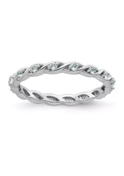 Buy ๐งจ 1/5 ct. t.w. Aquamarine Stackable Expressions Ring in Sterling Silver by Belk & Co. ๐