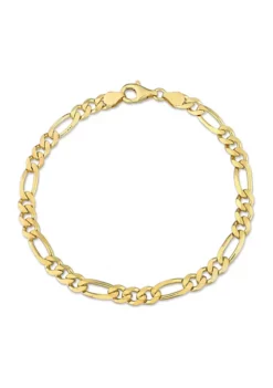 Deals ✨ 18k Yellow Gold Plated Sterling Silver 5.5mm Figaro Chain Anklet, 9" by Belk & Co. 🎁 -DealsBelk & Co. Store Belk 12333