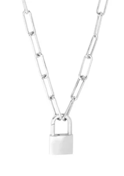 Brand new 😀 Sterling Silver Padlock Cable Necklace by Belk & Co. ✨ -DealsBelk & Co. Store Belk 12335
