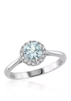 Discount ⭐ Sterling Silver Aquamarine and Diamond Ring by Belk & Co. 😉
