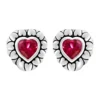 Promo 🔥 Lab Created 1.82 ct. t.w. Created Pink Sapphire Heart Stud Earrings, Sterling Silver by Belk & Co. 👏