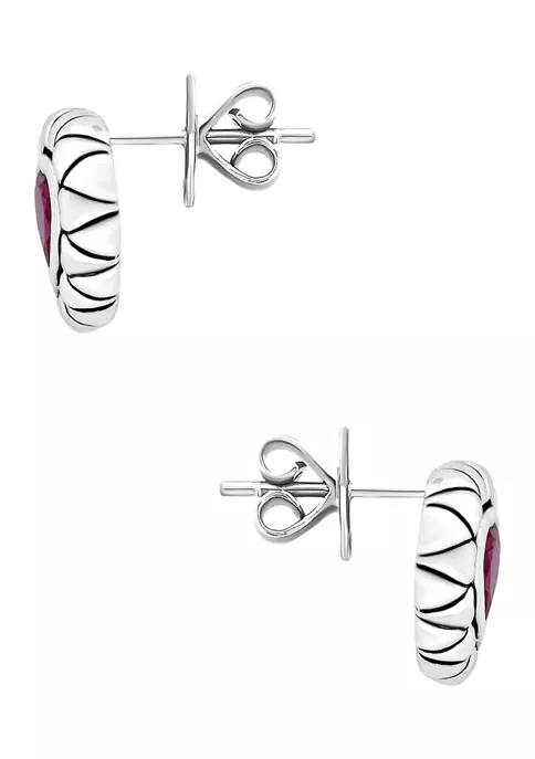 Promo 🔥 Lab Created 1.82 ct. t.w. Created Pink Sapphire Heart Stud Earrings, Sterling Silver by Belk & Co. 👏 2 Promo 🔥 Lab Created 1.82 ct. t.w. Created Pink Sapphire Heart Stud Earrings, Sterling Silver by Belk & Co. 👏 - Image 2